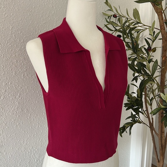 House of Harlow 1960 Ribbed Crop Top Size Large - Picture 3 of 6